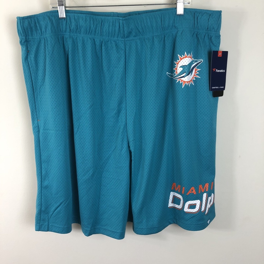 Miami Dolphins Fanatics Athletic Shorts Mens 4XL Teal NFL Football Active